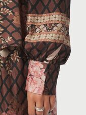 Massima botanical border blouse, black