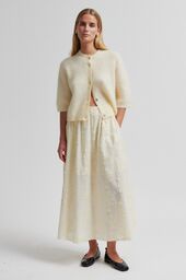 Andrea knit rib cardigan, alabaster gleam