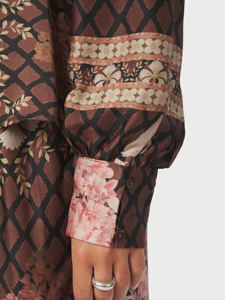 Massima botanical border blouse, black