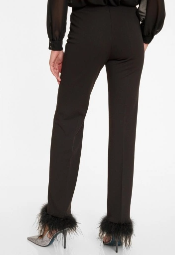 Afila feather trousers, black