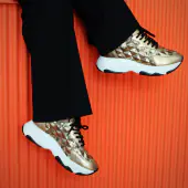 Poppy sneaker, gold glitter