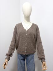 Cashmere blend cardigan, taupe