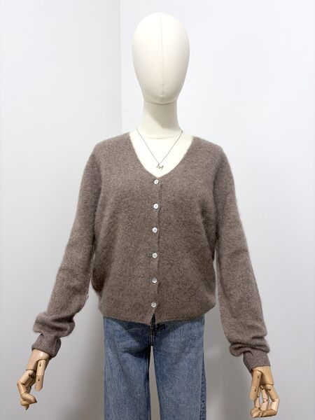Cashmere blend cardigan, taupe