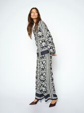 Measa linocut pant long, salute navy