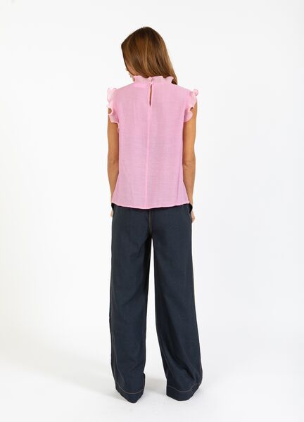 Top with ruffles, magenta