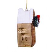 Ornament canal house 9cm, gold