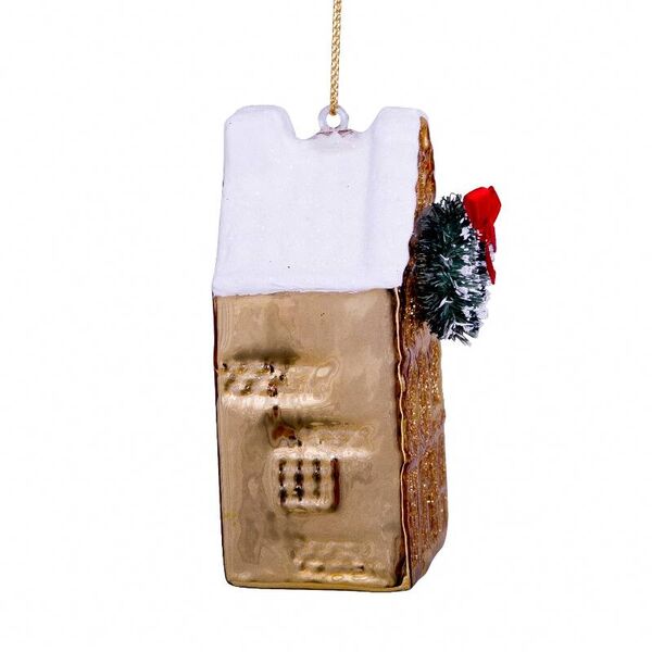 Ornament canal house 9cm, gold