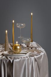 Led round candle 10cm, gold