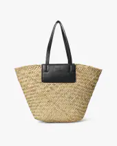 Refined straw basket, moonlight beige