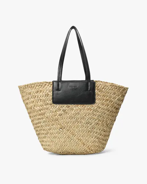 Refined straw basket, moonlight beige