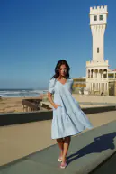 Layered dress, sky blue