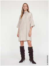 Kerstine highneck dress, mourning dove