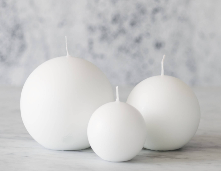 Pallokynttilä matta, valkoinen