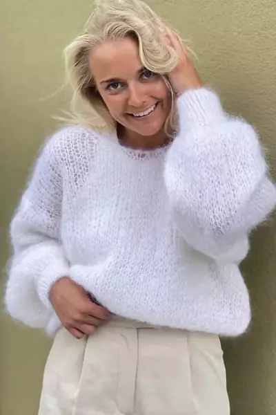 Milana mohair knit, white