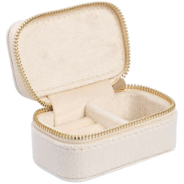 Velvet jewellery box micro, vanilla
