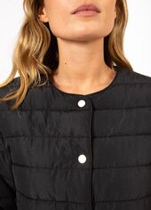 Asta quilted short sleeved jacket, black