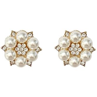 Pearl vintage button covers, gold