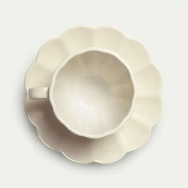 Oyster cup & saucer 17,5cm, sand