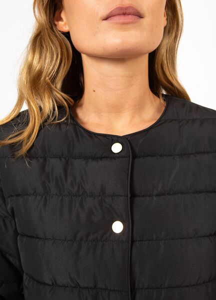 Asta quilted short sleeved jacket, black