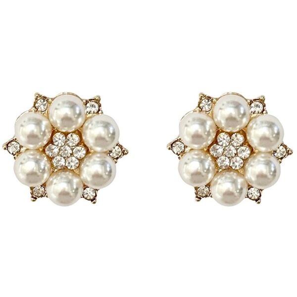 Pearl vintage button covers, gold