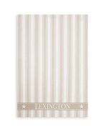 Icons cotton twill waffle stripe kitchen towel, beige/white