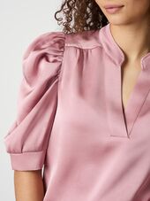 Roella heavy sateen blouse, evening rose