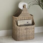 Rustic rattan mylan toilet roll holder