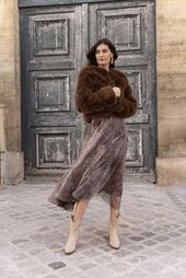 Paula faux fur jacket, coffee