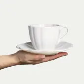 Oyster cup & saucer 17,5cm, white