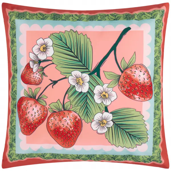 Anemone strawberries ourdoor cushion 43x43, multi