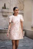 Short printed saint-tropez dress, rose