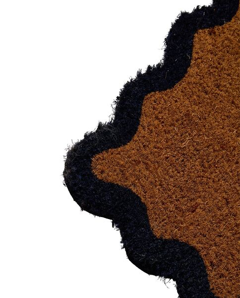 Welcome coir fibre door mat 45x90cm, natural/blue