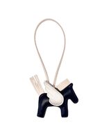 Pony bag charm, navy blue/sand
