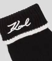 K/Signature knit gloves, black/white