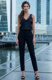 Perfect lace tank top, black