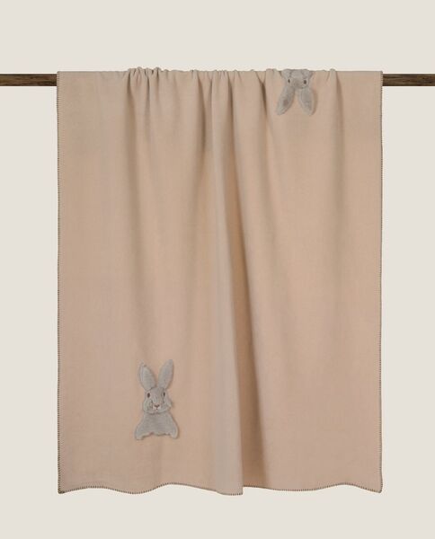 Soft cotton sweet rabbit throw 130x160, beige