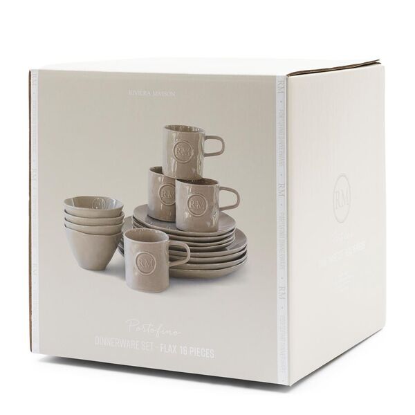 Portofino dinnerware set of 16, flax