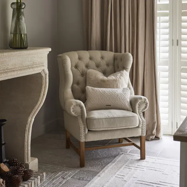 Franklin park wing chair, linen flax