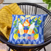 Limoncello abstract outdoor cushion 43x43, blue