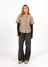 Asta quilted short sleeved jacket, sand