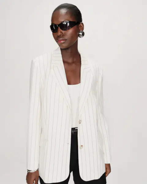 Velvet blazer, white