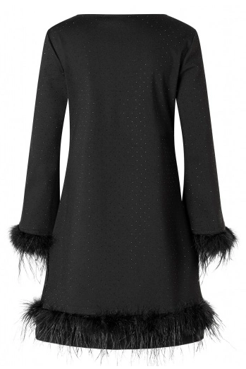 Aboa feather dress, black