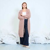 Long mohair cardigan, baby pink