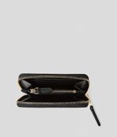 K/Signature medium zip wallet, black/gold