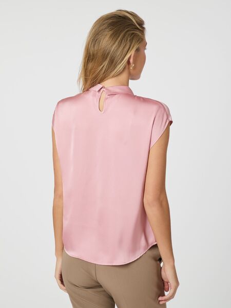 Fleur drapy satin blouse, light pink