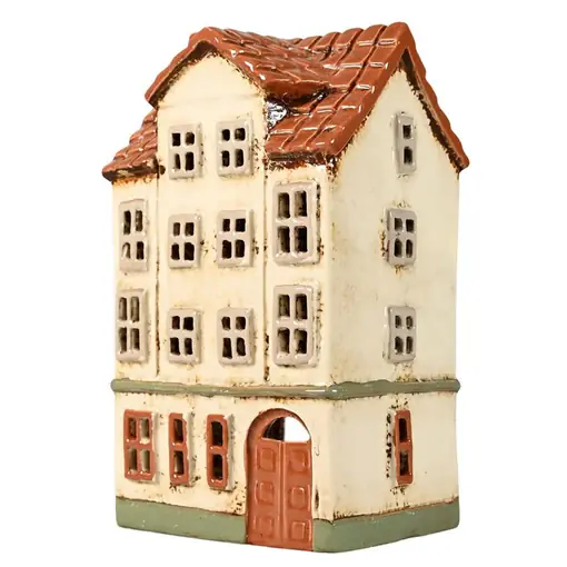 Ceramic house 18cm, cream