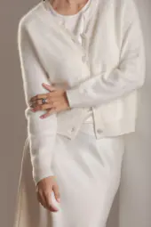 Karla twin set cashmere cardigan, cream