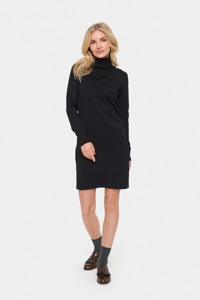 Mila rollneck dress, black