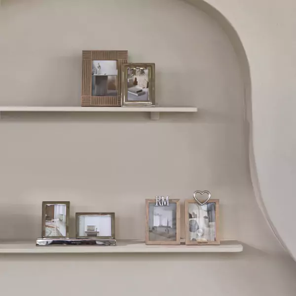 Double photo frame silver 10x15