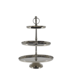 Etagere with 3 oval trays, silver